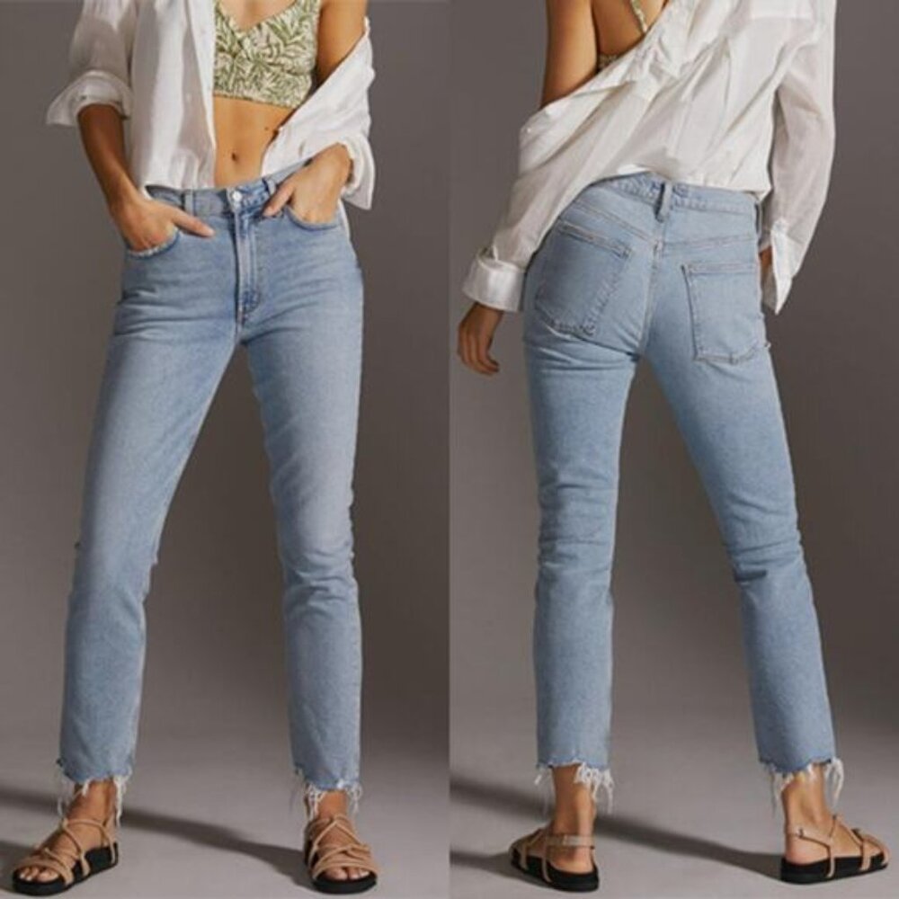 NEW Agolde Merrel Mid Rise Denim Straight Jeans in wash Astray Size: 31
